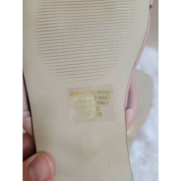 Mila Paoli Made in Italy Square Toe Blush Sandals Size 7.5 / 38 New - Picture 5 of 6